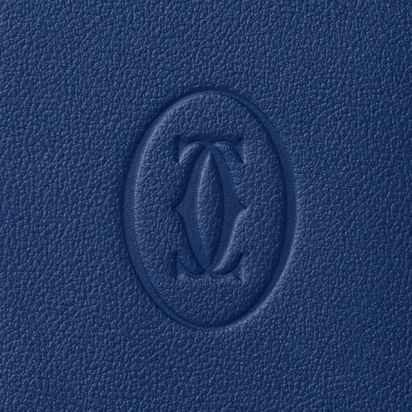 Four-credit card holder, Must de Cartier Deep blue calfskin, palladium finish