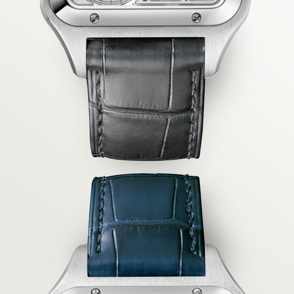 Santos-Dumont镂空腕表 大号表款，自动上链镂空机械机芯，精钢，皮表带