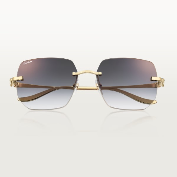 Panthère de Cartier sunglasses Smooth golden-finish metal, grey lenses