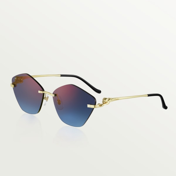 Panthère de Cartier sunglasses Smooth golden-finish metal, graduated blue lenses