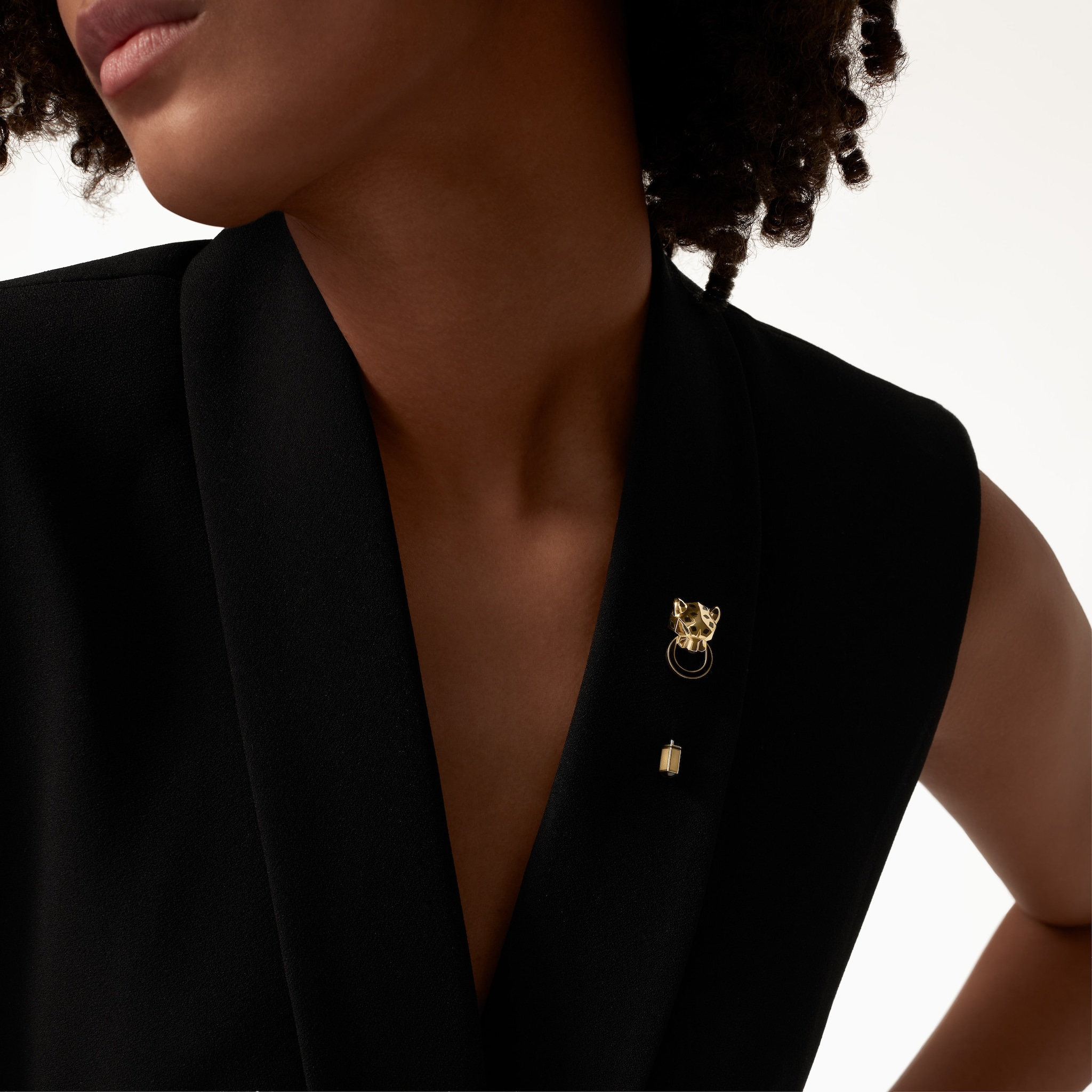 Panthère de Cartier tie pinYellow gold, onyx, tsavorite, lacquer