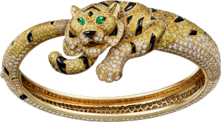 Cartier Fauna and Flora Bracelet Yellow gold, onyx, emeralds, yellow diamonds, orange diamonds, brown diamonds, diamonds