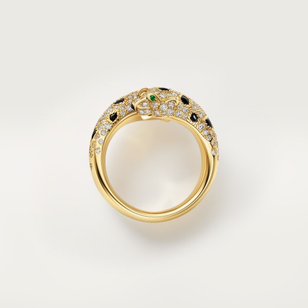 Panthère de Cartier ring Yellow gold, diamonds, onyx, emeralds
