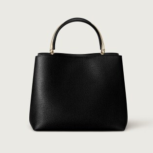 Medium model handle bag, Panthère Double Grained black calfskin