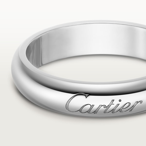 C de Cartier wedding ring, width 4 mm Platinum